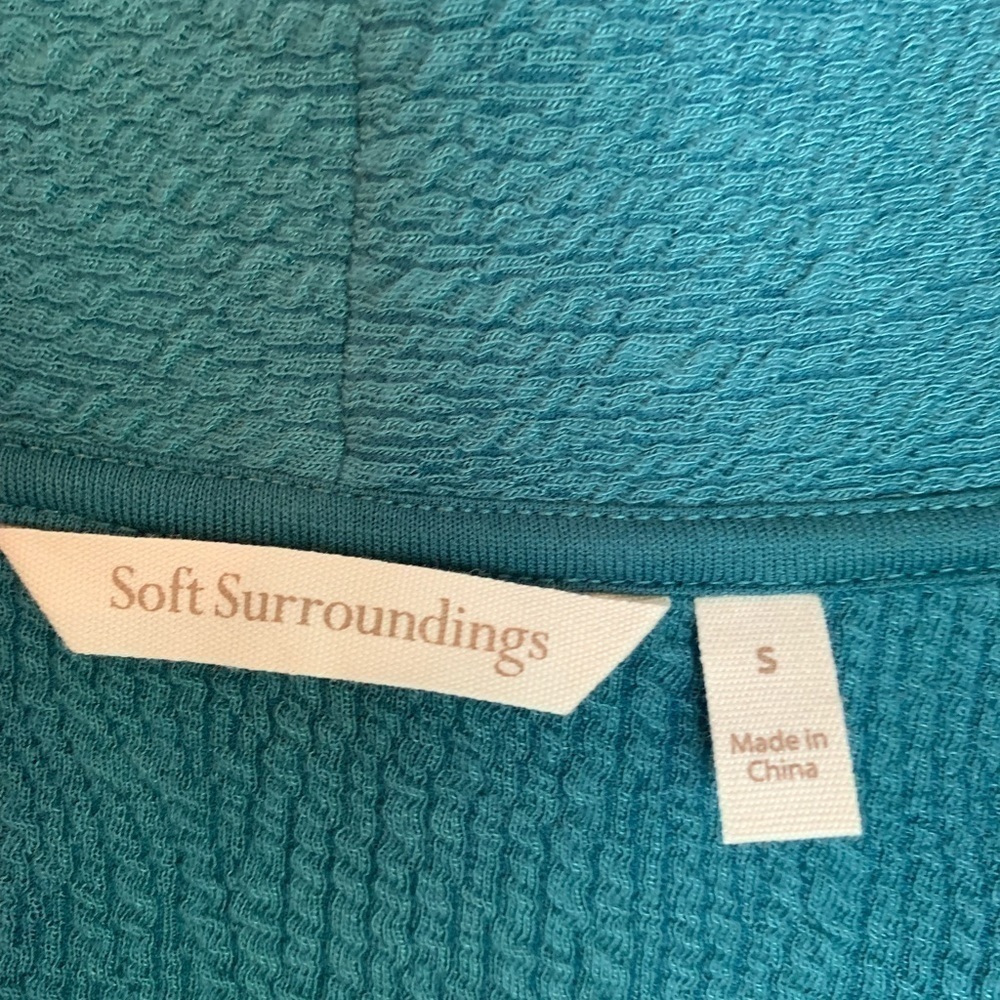 Soft Surroundings Manas Vest in Teal Atlantic S - Picture 6 of 7